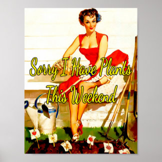 1950’s Pinup Gardening Beauty by Gil Elvgren Poster