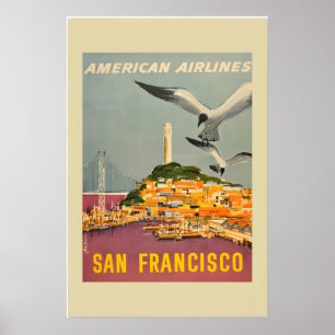 1950 San Francisco Californië Reis in Retro Stijl Poster