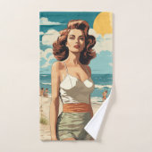 1950 Strandmeisje Bad Handdoek (Handdoek)