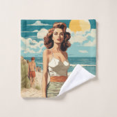 1950 Strandmeisje Bad Handdoek (Wasdoekje)