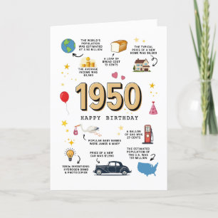 1950 Verjaardag Kaart voor papa of mama