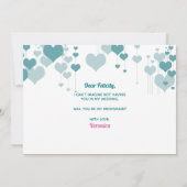 1950 Vintage bruiloft bruidsmeisje Kaart (Achterkant)