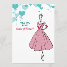1950 Vintage bruiloft Maid of Honor