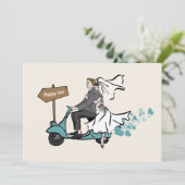 1950 Vintage bruiloft uitnodiging (Staand voorkant)