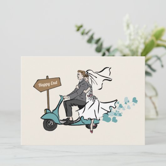 1950 Vintage bruiloft uitnodiging (Staand voorkant)