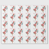 1950 Vintage Dame Controleert Kerstpost Cadeaupapier (Vlak)