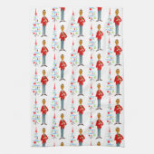 1950 Vintage kerst man met kerstboom Theedoek (Verticaal)