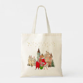 1950 Vintage Kerstmis Paar Tote Bag (Achterkant)