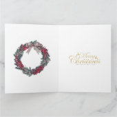 1950 Vintage Lady Merry Christmas  Bedankkaart (Binnen)