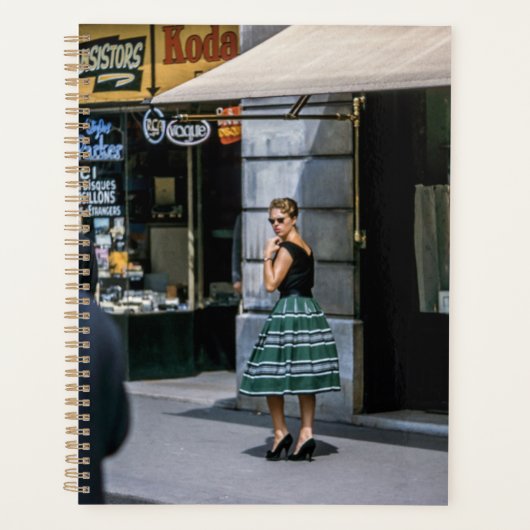 1950 Vintage Vrouw Franse Straatmode  Planner (Voorkant)