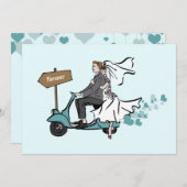 1950 Vintage Wedding Invitation Kaart (Voorkant / Achterkant)