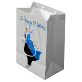 1950  vrouw in blauw medium cadeauzakje (Voorkant Gekanteld)