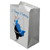 1950  vrouw in blauw medium cadeauzakje (Achterkant Gekanteld)