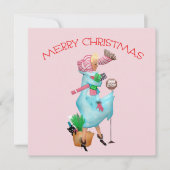 1950  Vrouw Kerstgroet Kaart (Voorkant)