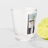 1950 vrouw met avondhandschoenen shot glas (Links)