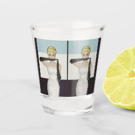 1950  vrouw met avondhandschoenen shot glas