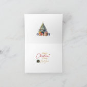 1950  vrouw met kerstgroeten feestdagen kaart (Binnen)