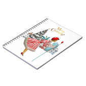 1950  vrouw met kerstgroeten notitieboek (Linkerzijde)