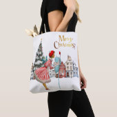 1950  vrouw met kerstgroeten tote bag (Dichtbij)