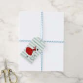 1950  vrouw met Kerstmis Groeten Cadeaulabel (Met Touw)