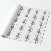 1950 Vrouw met Vlinders Kerstgroet Cadeaupapier (Uitgerold)
