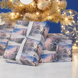 1950 Vrouw met Vlinders Kerstmis Groet Cadeaupapier
