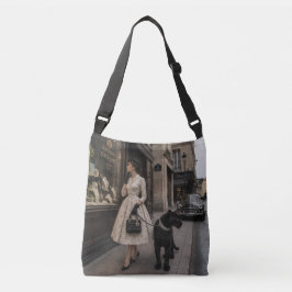 1950 Winkelen met een zwarte panter Crossbody Tas