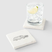 1950 Woodie Station Wagon Drawing Stenen Onderzetter (Zijkant)