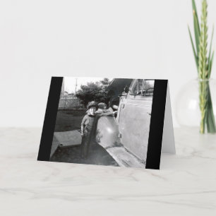 1950 zwart-wit foto bedankkaart
