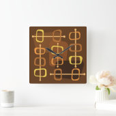 1950s Abstracte Kunst Holle Rotsen Bruin Vierkante Klok (Huis)