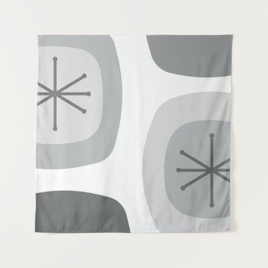 1950s Abstracte Kunst Lichtgrijs Wandkleed (Voorkant)