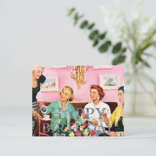 1950's Afternoon Tea Happy Birthday (Staand voorkant)