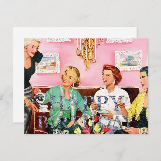 1950's Afternoon Tea Happy Birthday (Voorkant / Achterkant)