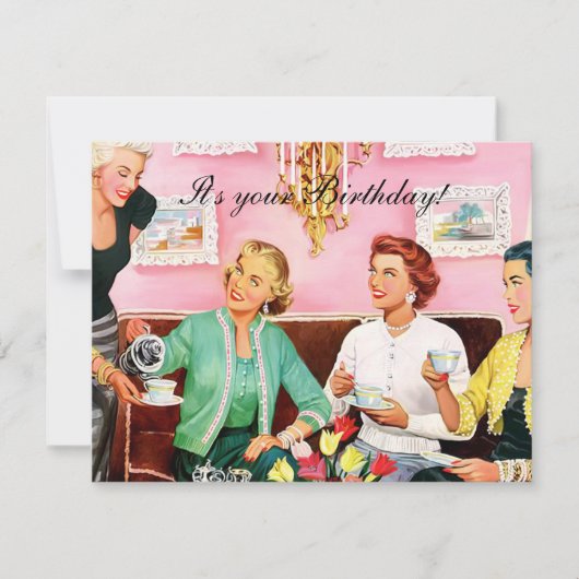 1950's Afternoon Tea Happy Birthday (Voorkant)