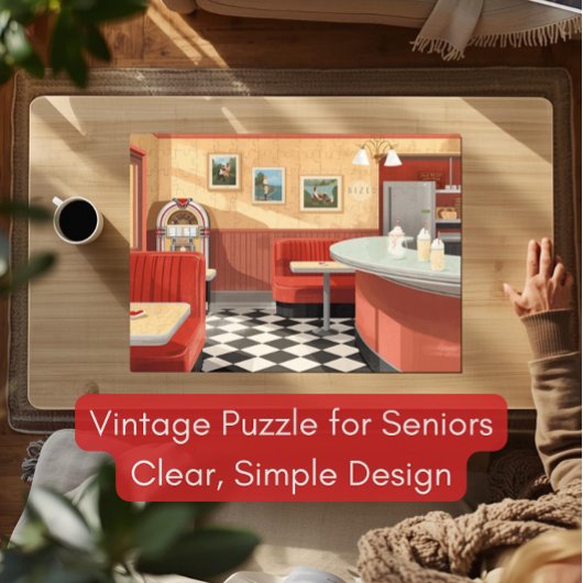 1950s Amerikaanse Dinerpuzzel – Vintage Jukebox Legpuzzel