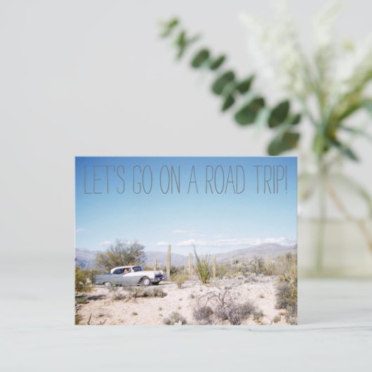 1950'S Arizona Road Trip in de woestijn Briefkaart (Staand voorkant)