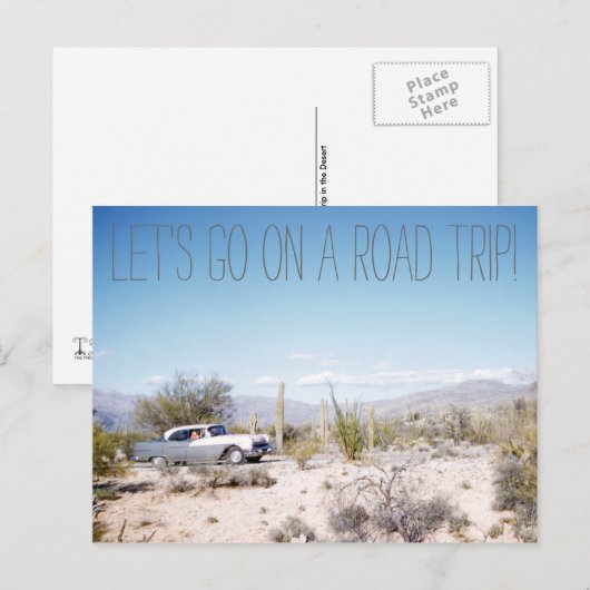 1950'S Arizona Road Trip in de woestijn Briefkaart (Voorkant / Achterkant)