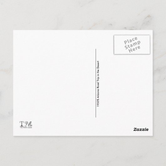 1950'S Arizona Road Trip in de woestijn Briefkaart (Achterkant)