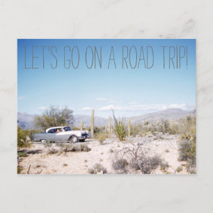 1950'S Arizona Road Trip in de woestijn Briefkaart