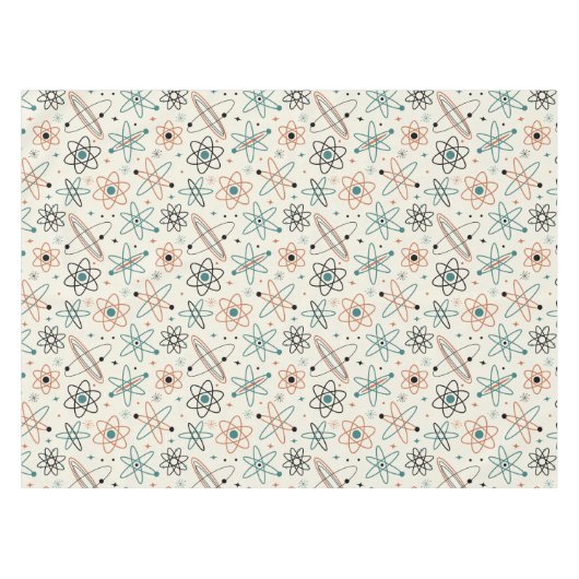 1950s Atomic Age Space Stars Wetenschap Midden eeu Tafelkleed (Voorkant (Horizontaal))