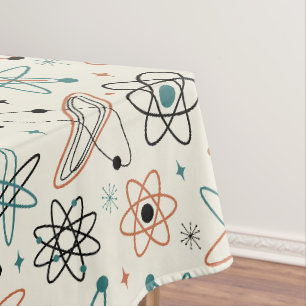 1950s Atomic Age Space Stars Wetenschap Midden eeu Tafelkleed