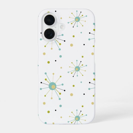 1950s Atomic Age Starburst Mid Century Modern iPhone 16 Hoesje (Achterkant)