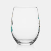 1950s Atomic Era Sterren Boomerang Mid Century Wijnglas Zonder Voet (Rechts)