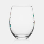 1950s Atomic Era Sterren Boomerang Mid Century Wijnglas Zonder Voet (Links)