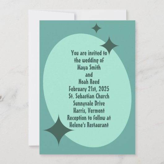 1950's Atomic Mint bruiloft uitnodiging (Voorkant)