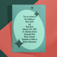 1950's Atomic Mint bruiloft uitnodiging