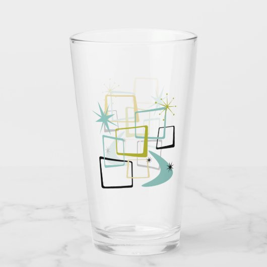 1950s Atomic Squares Sterren Boomerang Mid Century Glas (Achterkant)