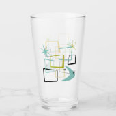 1950s Atomic Squares Sterren Boomerang Mid Century Glas (Voorkant)