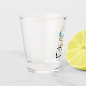 1950s Atomic Squares Sterren Boomerang Mid Century Shot Glas (Links)