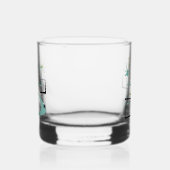 1950s Atomic Squares Sterren Boomerang Midcentury Whisky Glas (Links)